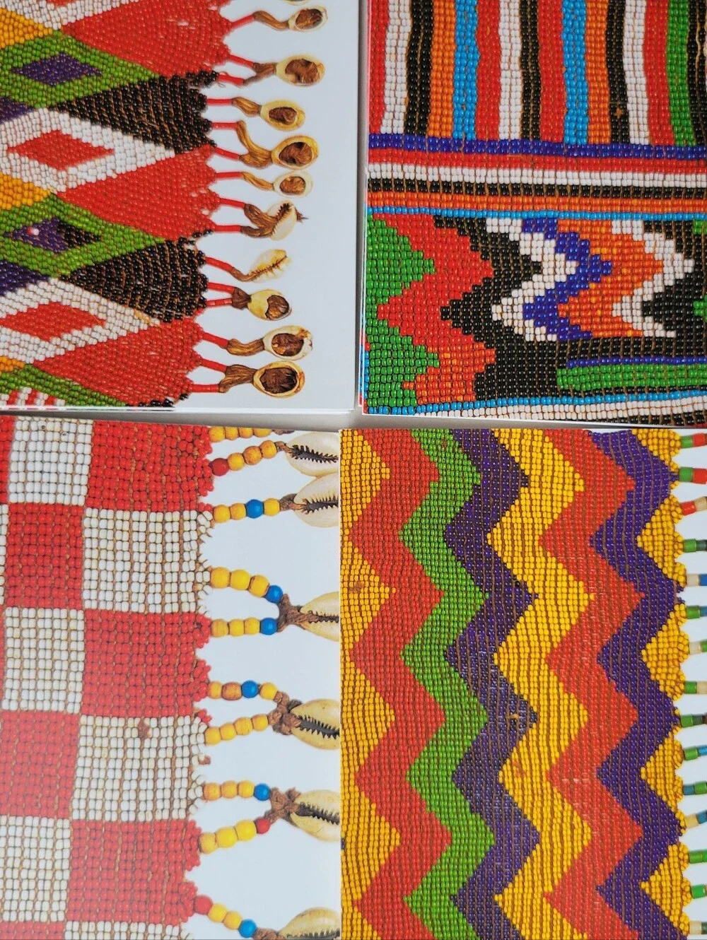African Beadwork Notecards (10) Imagery of Kirdi artisan colorful beaded aprons